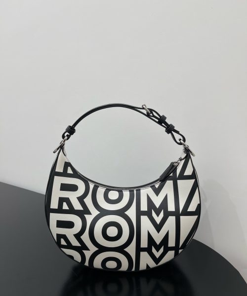 1:1 Replica Medium Nano Fendigraphy Hobo Bag Black And White For Women 11.5in/ 29cm