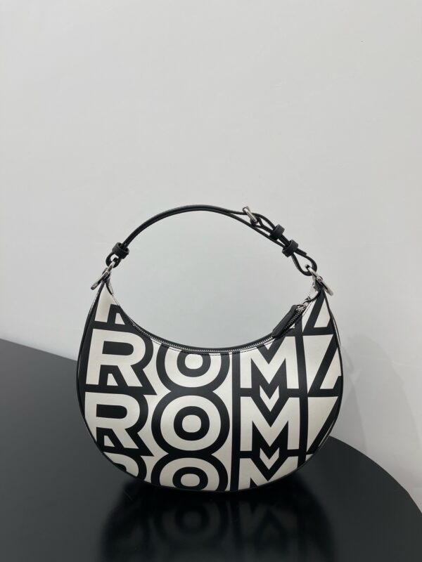 1:1 Replica Medium Nano Fendigraphy Hobo Bag Black And White For Women 11.5in/ 29cm