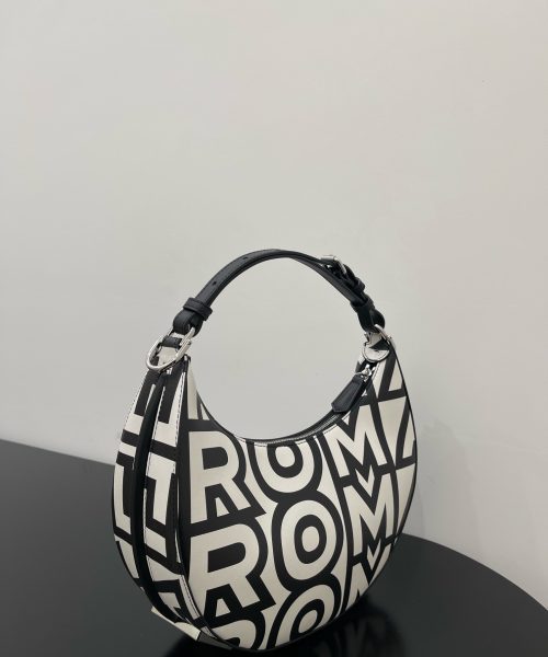 1:1 Replica Medium Nano Fendigraphy Hobo Bag Black And White For Women 11.5in/ 29cm