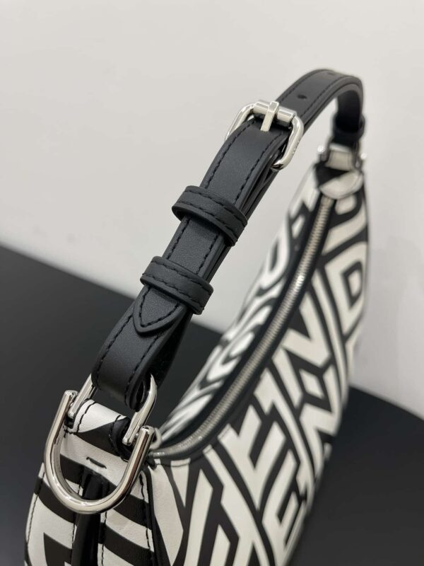 1:1 Replica Medium Nano Fendigraphy Hobo Bag Black And White For Women 11.5in/ 29cm