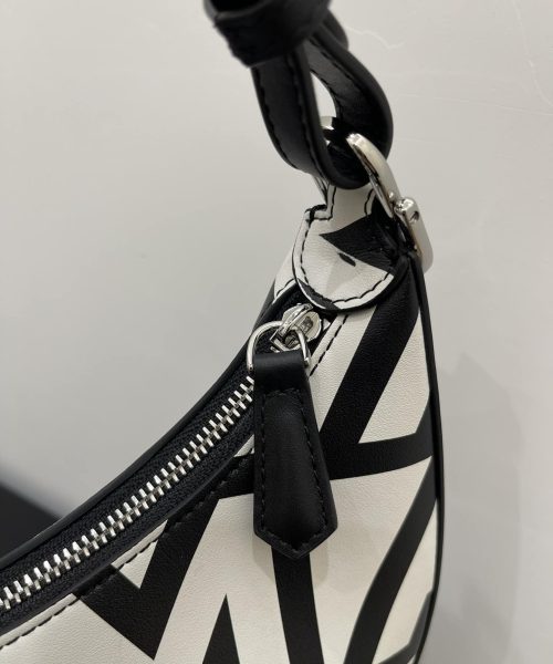 1:1 Replica Medium Nano Fendigraphy Hobo Bag Black And White For Women 11.5in/ 29cm