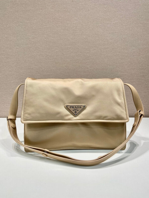 Medium Padded Shoulder Bag In Beige For Women 11.8in/ 30cm