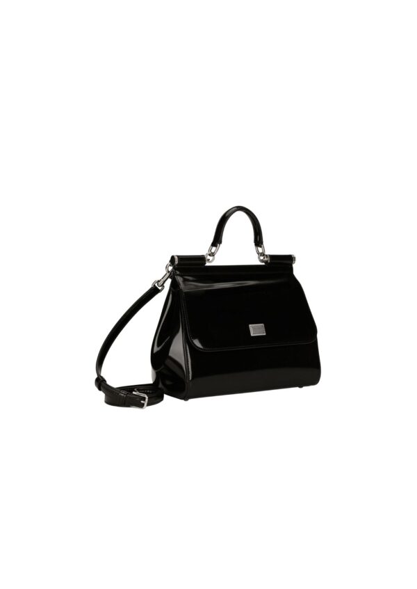 Medium Sicily Bag In Polished Black For Women BB6002AI41380999