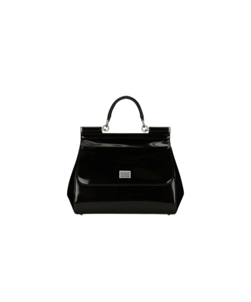 Medium Sicily Bag In Polished Black For Women BB6002AI41380999