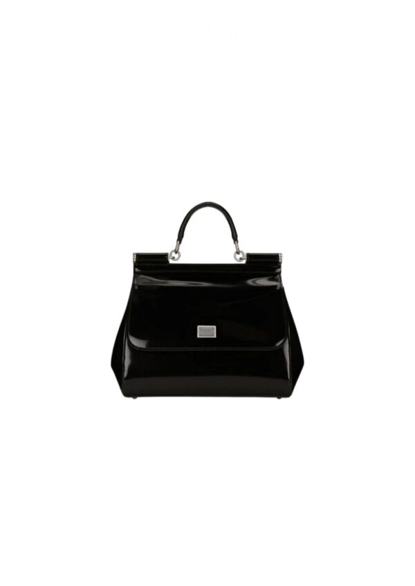 Medium Sicily Bag In Polished Black For Women BB6002AI41380999