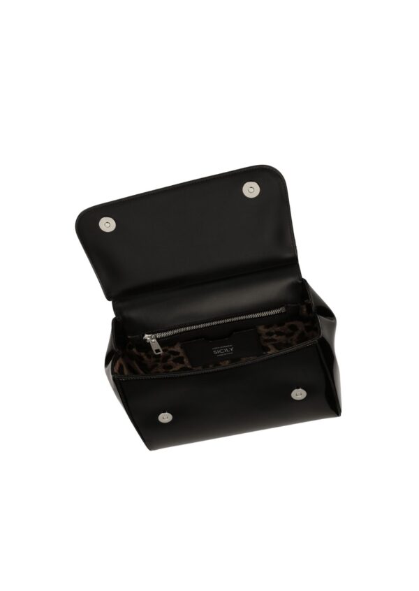 Medium Sicily Bag In Polished Black For Women BB6002AI41380999