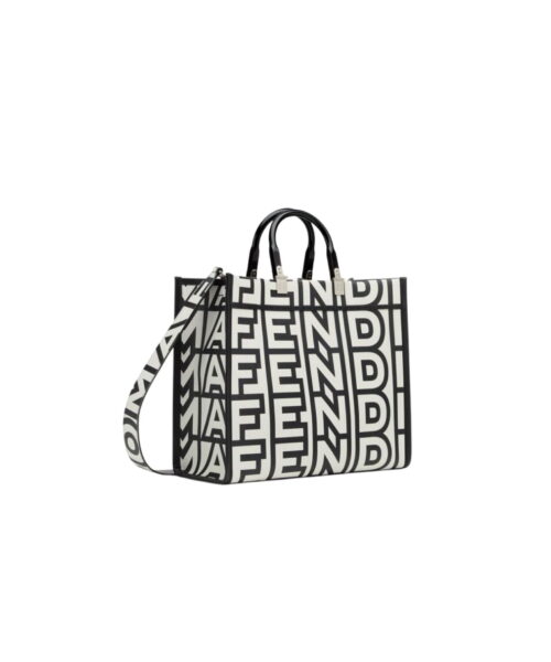 1:1 Replica Medium Sunshine Shopper Bag Black And White For Women 13.5in/ 35cm