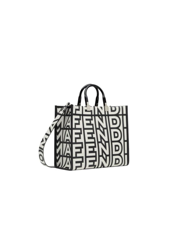 1:1 Replica Medium Sunshine Shopper Bag Black And White For Women 13.5in/ 35cm