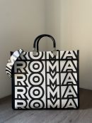 1:1 Replica Medium Sunshine Shopper Bag Black And White For Women 13.5in/ 35cm