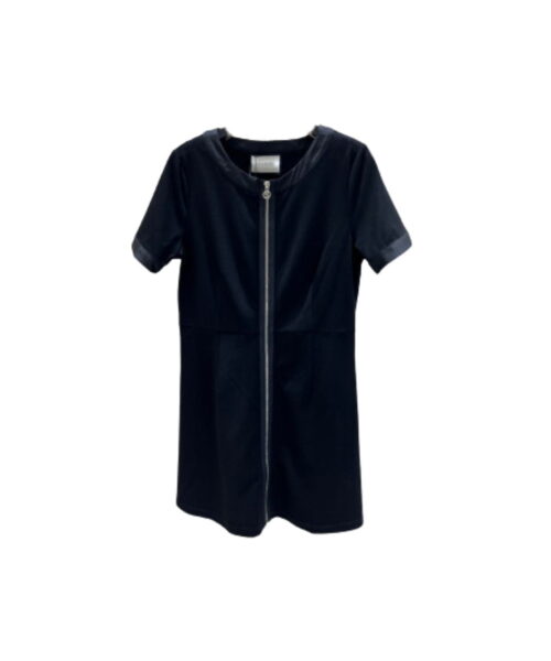 Metal Zipper Tunic Dress Black For Women