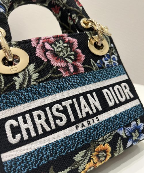 1:1 Replica Mini Lady D-Lite Bag White/Black For Women 6.5in/17cm