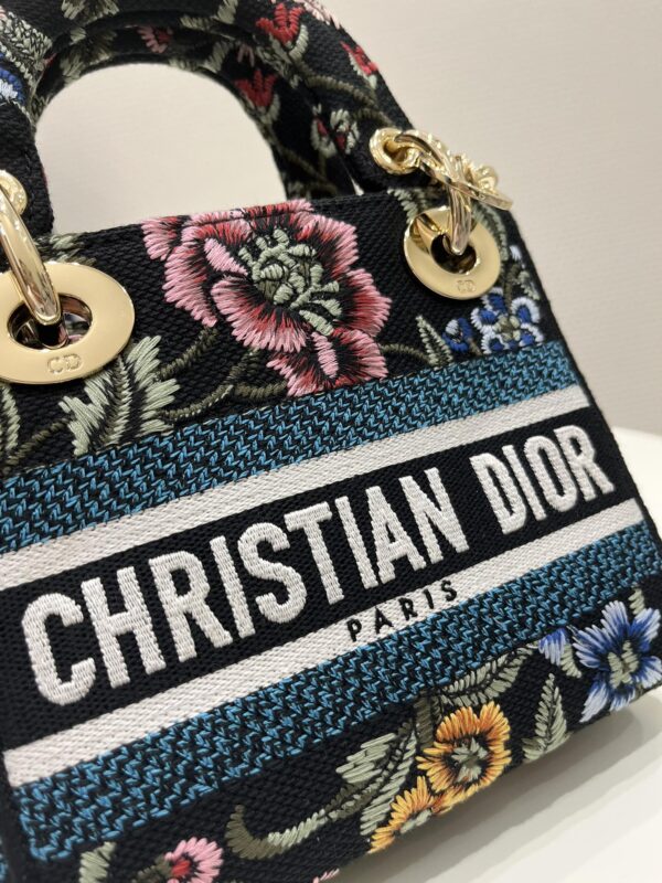 1:1 Replica Mini Lady D-Lite Bag White/Black For Women 6.5in/17cm