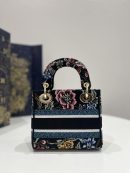 1:1 Replica Mini Lady D-Lite Bag White/Black For Women 6.5in/17cm