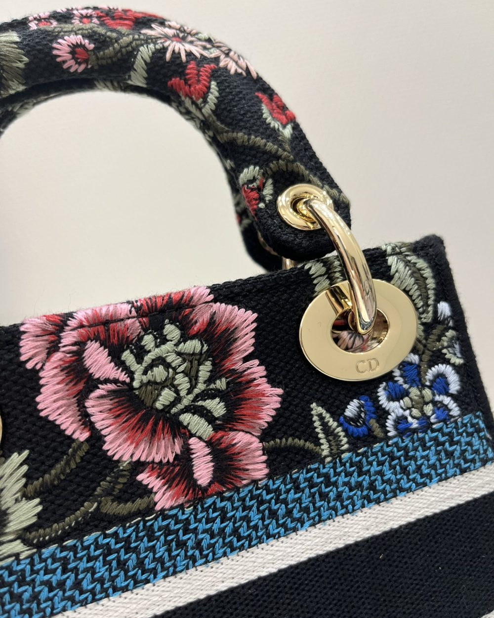 1:1 Replica Mini Lady D-Lite Bag White/Black For Women 6.5in/17cm