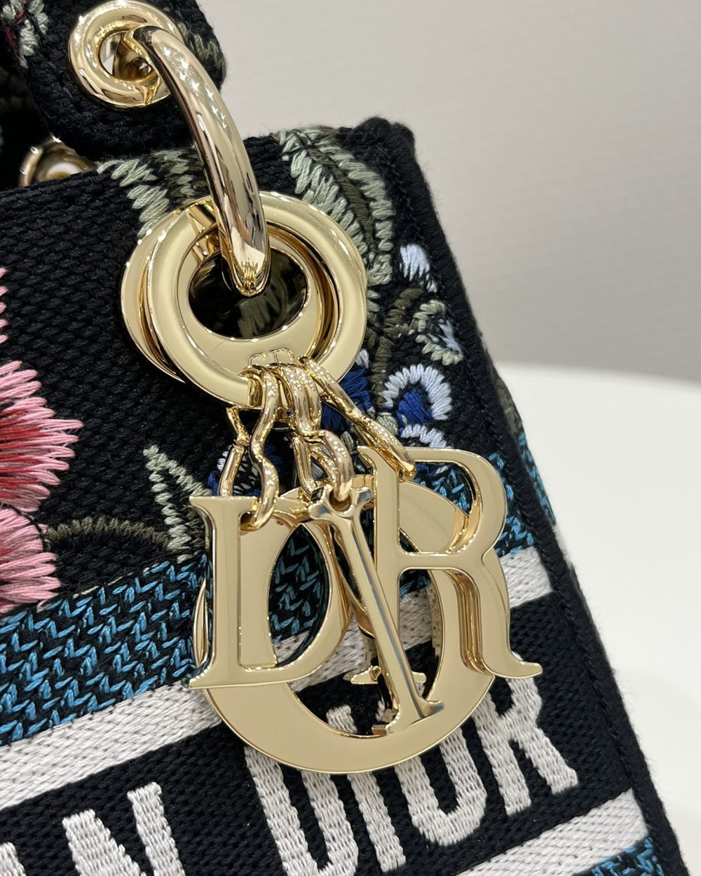 1:1 Replica Mini Lady D-Lite Bag White/Black For Women 6.5in/17cm