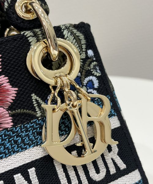 1:1 Replica Mini Lady D-Lite Bag White/Black For Women 6.5in/17cm