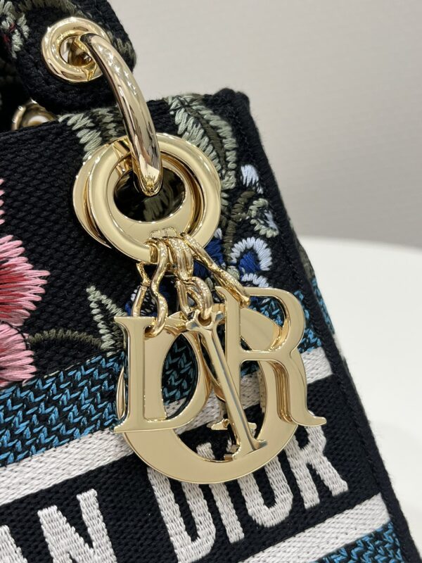 1:1 Replica Mini Lady D-Lite Bag White/Black For Women 6.5in/17cm