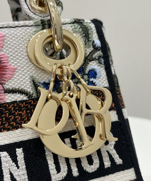 1:1 Replica Mini Lady D-Lite Bag White/Black For Women 6.5in/17cm