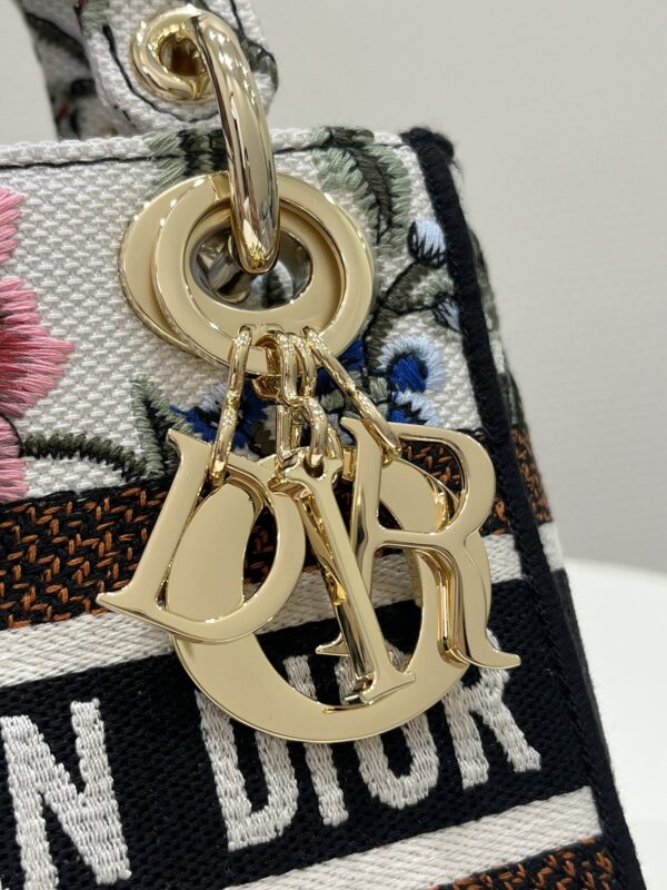 1:1 Replica Mini Lady D-Lite Bag White/Black For Women 6.5in/17cm