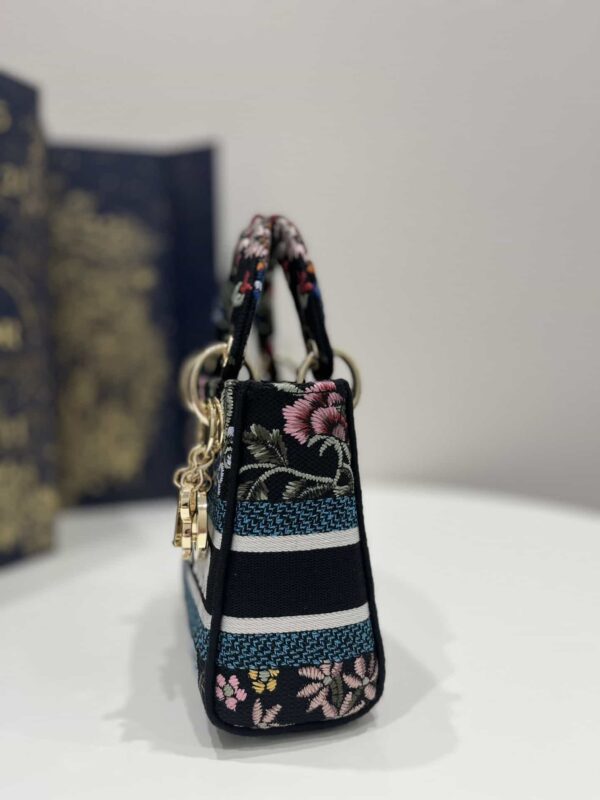 1:1 Replica Mini Lady D-Lite Bag White/Black For Women 6.5in/17cm