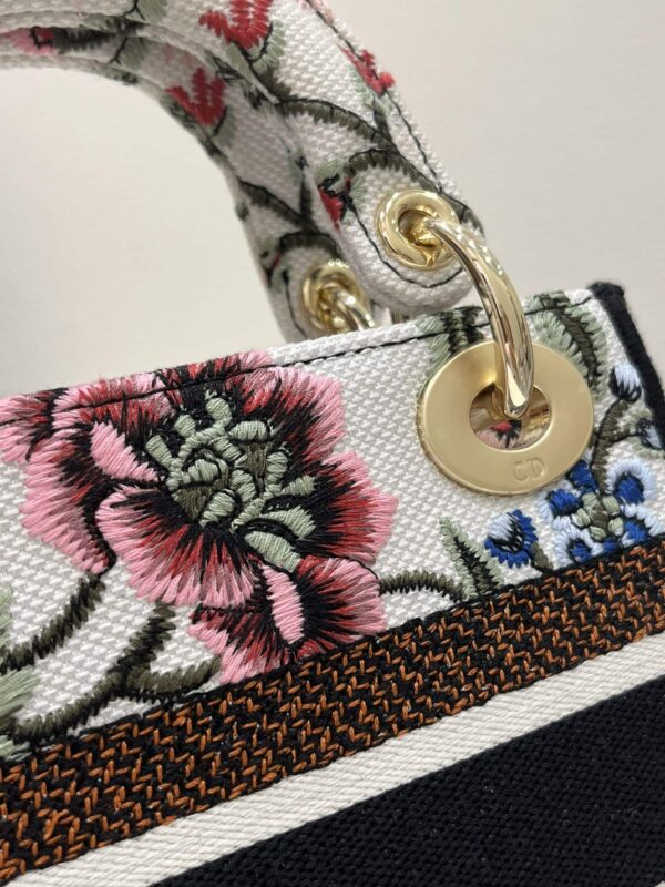 1:1 Replica Mini Lady D-Lite Bag White/Black For Women 6.5in/17cm