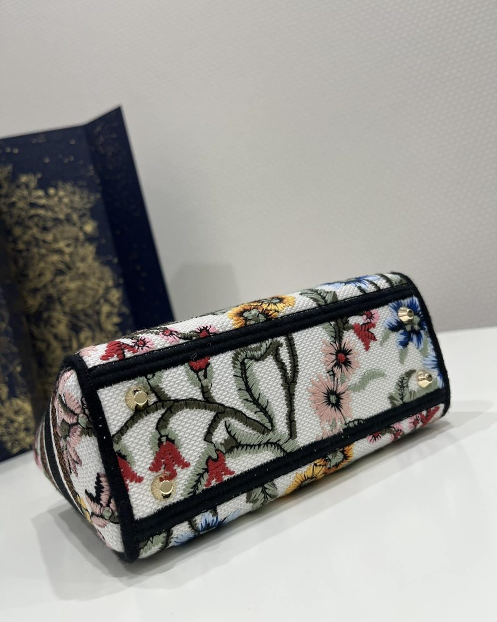 1:1 Replica Mini Lady D-Lite Bag White/Black For Women 6.5in/17cm