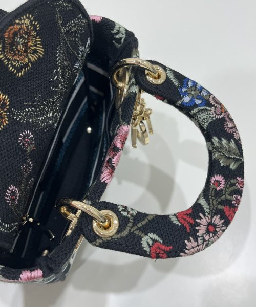 1:1 Replica Mini Lady D-Lite Bag White/Black For Women 6.5in/17cm