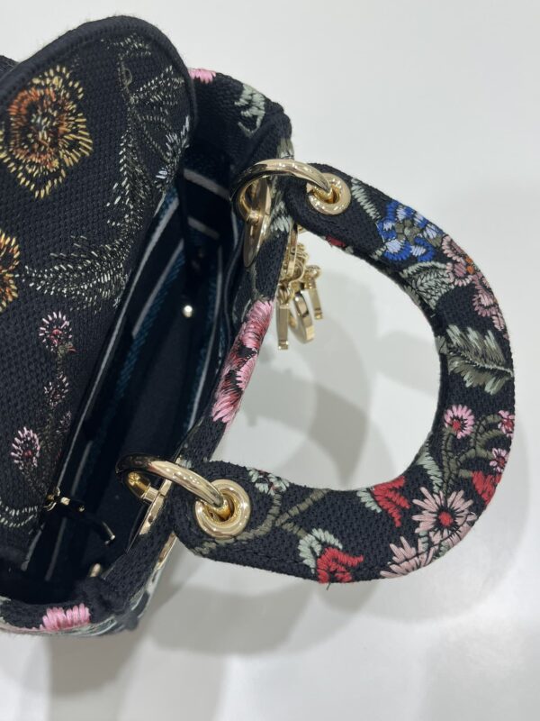 1:1 Replica Mini Lady D-Lite Bag White/Black For Women 6.5in/17cm