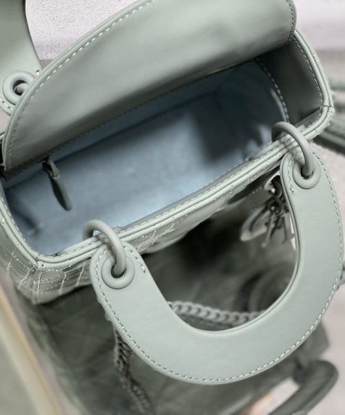 1:1 Replica Mini Lady Dior Bag Black/Jade Green/White/Beige For Women 6.5in/17cm