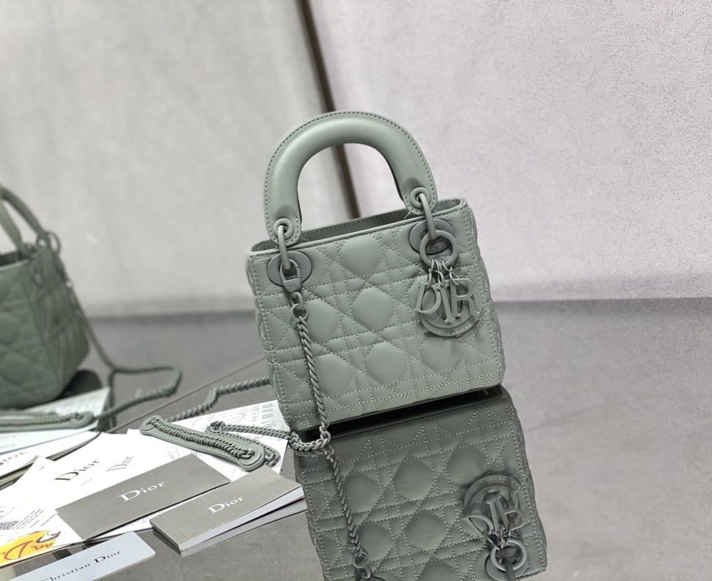 1:1 Replica Mini Lady Dior Bag Black/Jade Green/White/Beige For Women 6.5in/17cm