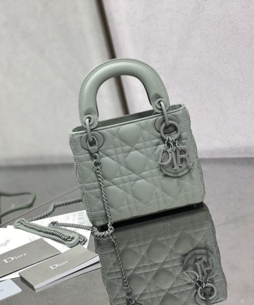 1:1 Replica Mini Lady Dior Bag Black/Jade Green/White/Beige For Women 6.5in/17cm