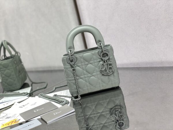 1:1 Replica Mini Lady Dior Bag Black/Jade Green/White/Beige For Women 6.5in/17cm