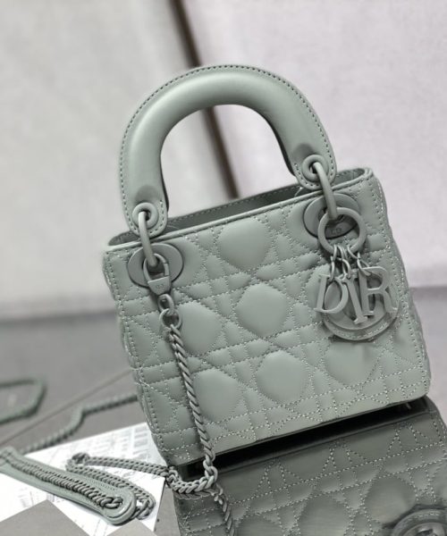 1:1 Replica Mini Lady Dior Bag Black/Jade Green/White/Beige For Women 6.5in/17cm