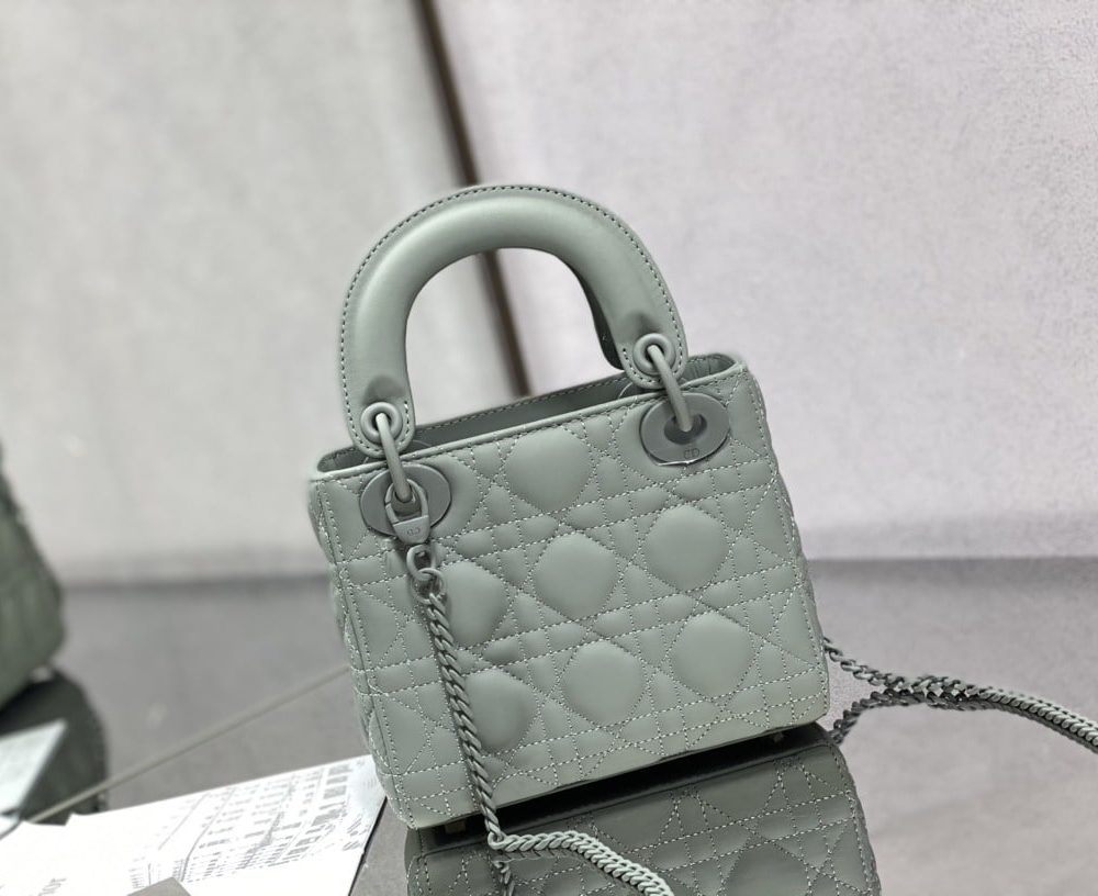 1:1 Replica Mini Lady Dior Bag Black/Jade Green/White/Beige For Women 6.5in/17cm