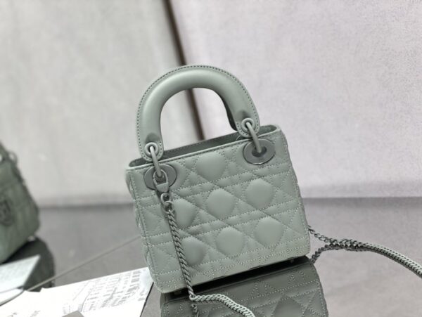 1:1 Replica Mini Lady Dior Bag Black/Jade Green/White/Beige For Women 6.5in/17cm