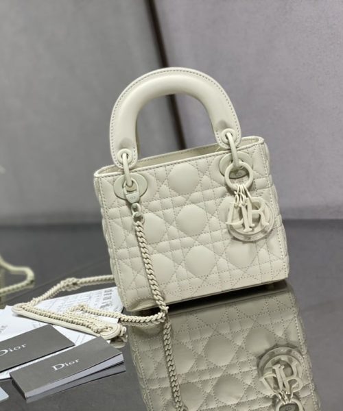 1:1 Replica Mini Lady Dior Bag Black/Jade Green/White/Beige For Women 6.5in/17cm