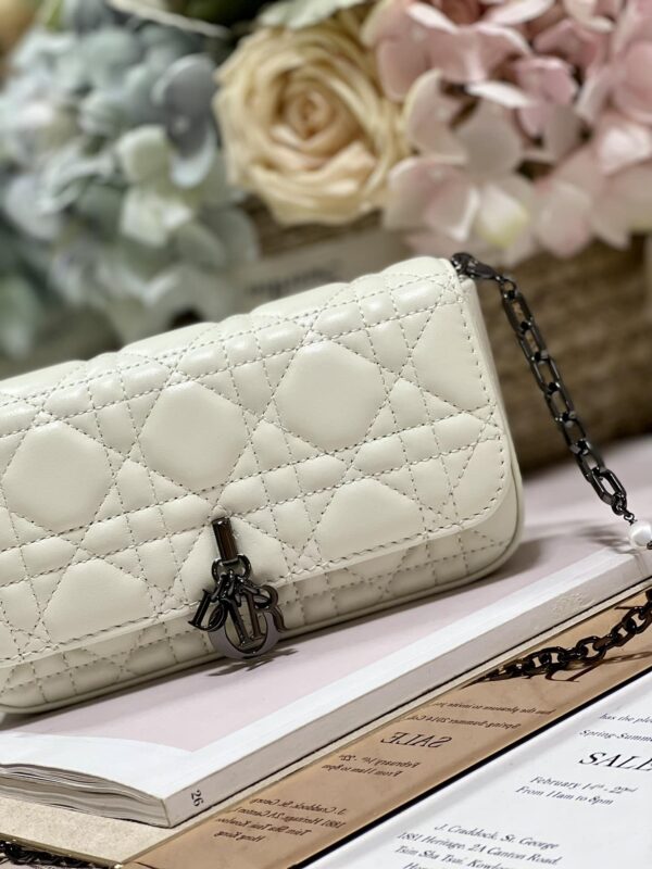 1:1 Replica Mini Miss Dior Bag White/ Black For Women 7 in/ 18.5cm