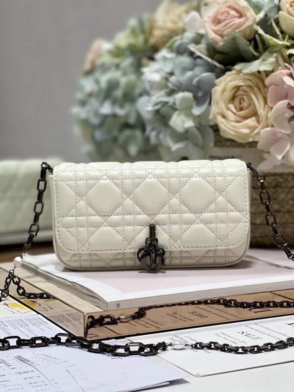 1:1 Replica Mini Miss Dior Bag White/ Black For Women 7 in/ 18.5cm