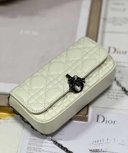 1:1 Replica Mini Miss Dior Bag White/ Black For Women 7 in/ 18.5cm