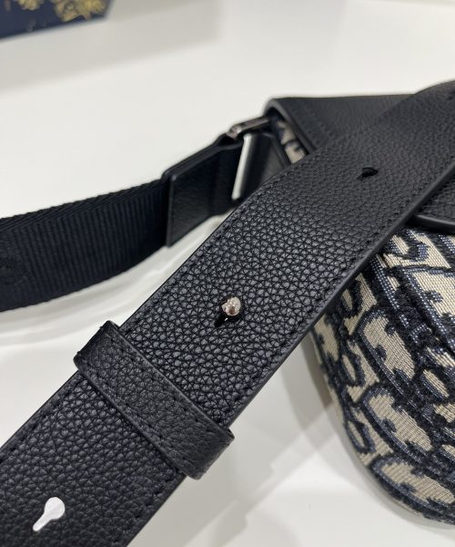 1:1 Replica Mini Saddle Bag With Strap Black For Women 9in/23cm 1ADPO049YKS_H27E