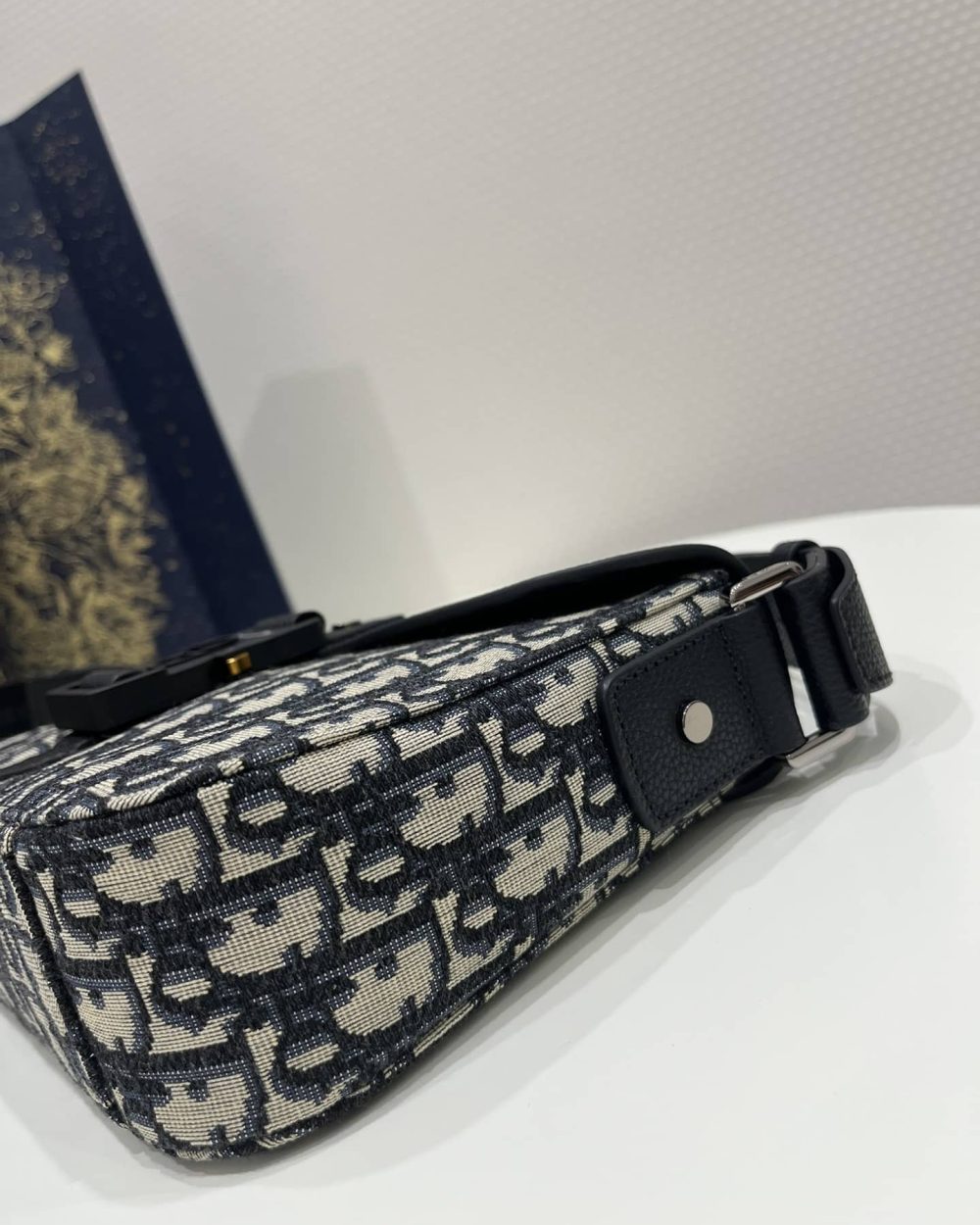 1:1 Replica Mini Saddle Bag With Strap Black For Women 9in/23cm 1ADPO049YKS_H27E