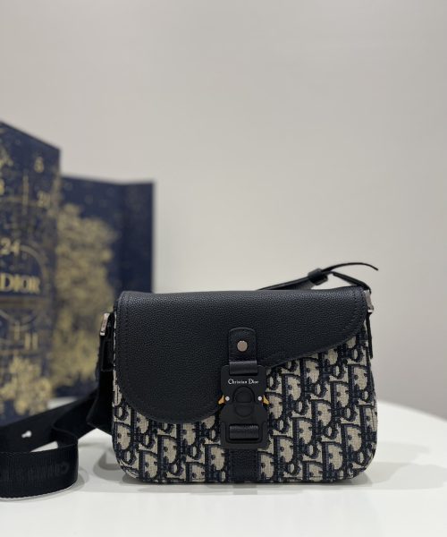 1:1 Replica Mini Saddle Bag With Strap Black For Women 9in/23cm 1ADPO049YKS_H27E