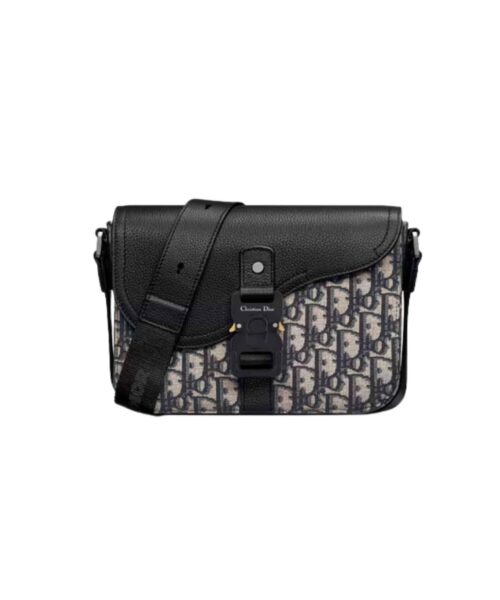 1:1 Replica Mini Saddle Bag With Strap Black For Women 9in/23cm 1ADPO049YKS_H27E