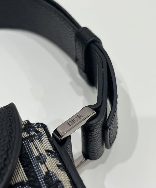 1:1 Replica Mini Saddle Bag With Strap Black For Women 9in/23cm 1ADPO049YKS_H27E