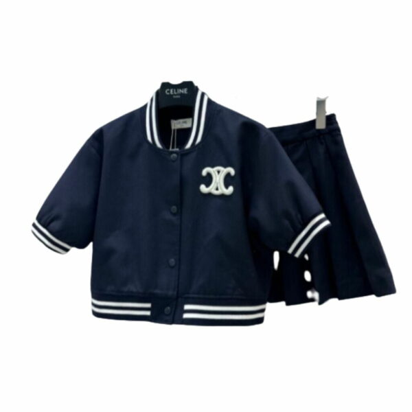 Mini Skirt And Chelsea Teddy Jacket Navy Blue For Women