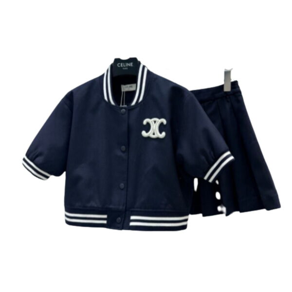 Mini Skirt And Chelsea Teddy Jacket Navy Blue For Women