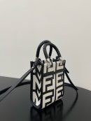 1:1 Replica Mini Sunshine Shopper Two-Tone Mini Bag Black And White For Women 7in/18cm