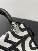 1:1 Replica Mini Sunshine Shopper Two-Tone Mini Bag Black And White For Women 7in/18cm