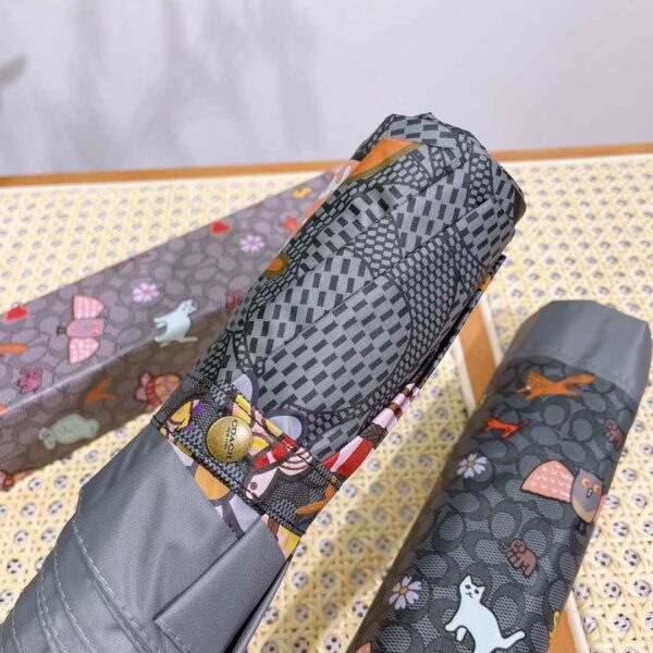 Mini Umbrella In Animal And Floral Print Black