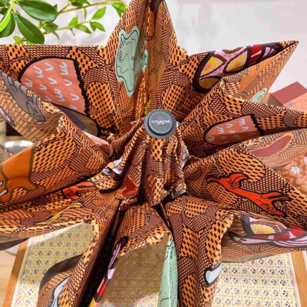Mini Umbrella In Animal And Floral Print Brown